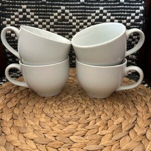 Pottery Barn “Great White” Collection Coffee Mug Set with Saucers